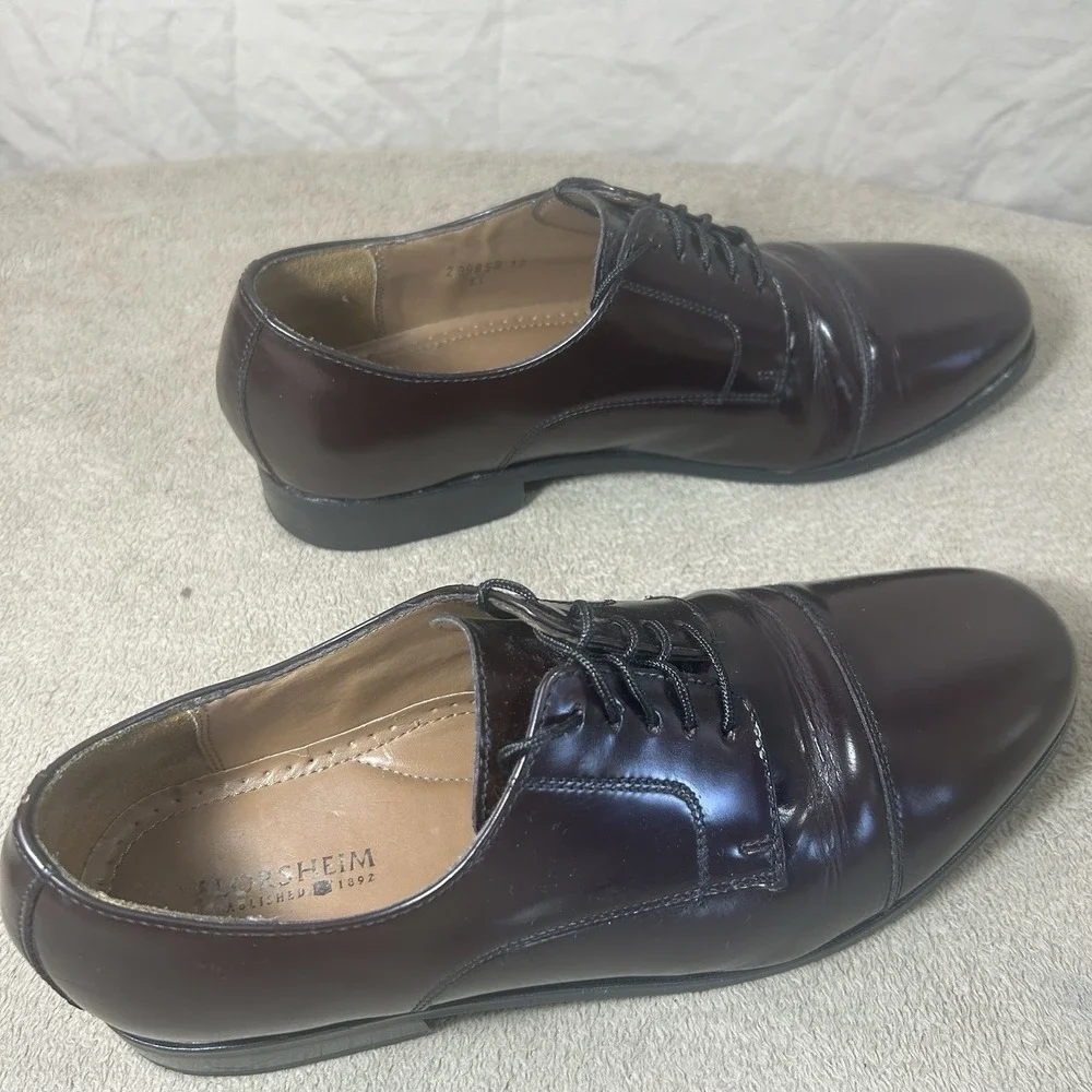 Florsheim Broxton Cap Toe Dress Shoes Mens 9 D Burgundy Leather Oxford 11222-601